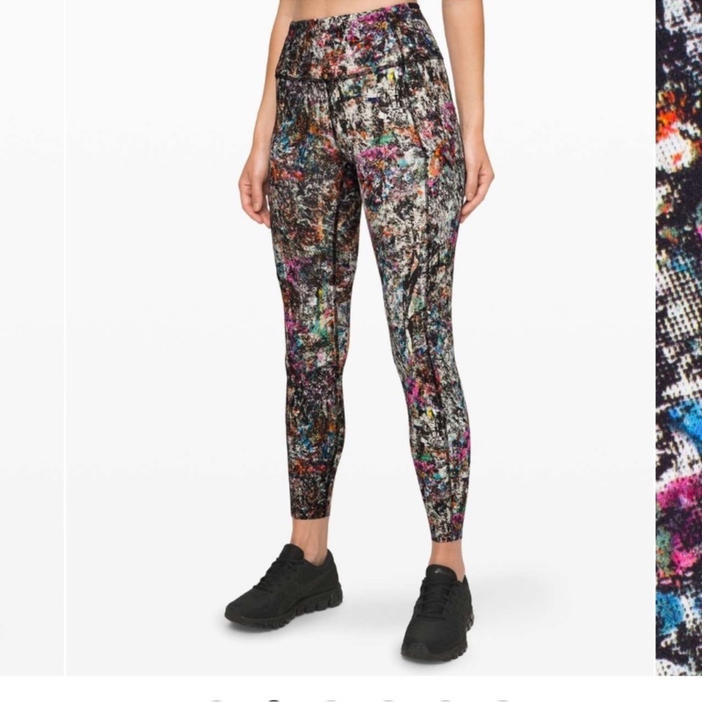 Lululemon Fast and Free Tight II 25"  Nulux Vitalize Multi size 6